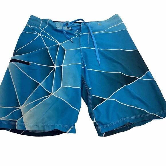 Hurley Shorts Mens Blue Phantom Trunks Pocket Drawstring Logo‎ Pocket, - Picture 1 of 11